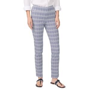 J. McLaughlin Women's Size 4 Blue and White Print Maisie Pull-On Ankle Pants